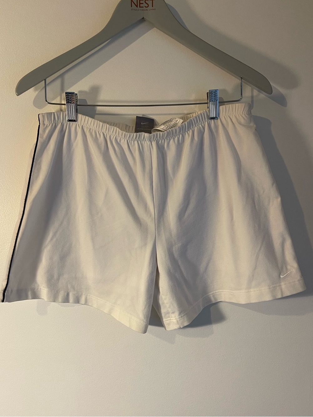 Vintage 90s Nike Made in USA White Side Stripe Running Athletic Shorts M